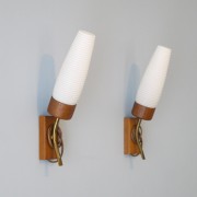 Paire d'appliques scandinaves en teck