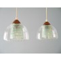 Suspension scandinave vintage teck et verre