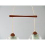 Suspension scandinave vintage teck et verre