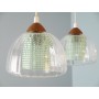 Suspension scandinave vintage teck et verre