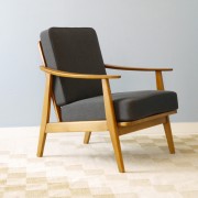 Fauteuil vintage danois en hêtre 1950