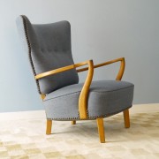 fauteuil vintage danois en chêne 1950