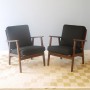 Paire de fauteuils scandinaves vintage en teck