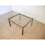 table basse palissandre et verre