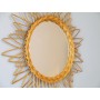 Miroir soleil vintage en rotin