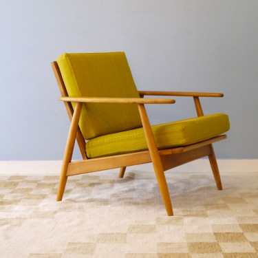 Fauteuil scandinave vintage jaune 