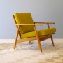 Fauteuil scandinave vintage jaune 