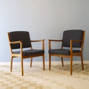 Fauteuils scandinaves design vintage gris