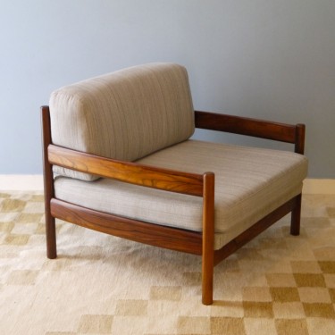 Fauteuil design vintage scandinave en pallissandre