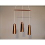 Suspension vintage scandinave cuivre et teck