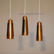 Suspension vintage scandinave cuivre et teck