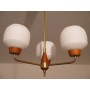 Lustre vintage scandinave teck et laiton