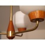 Lustre vintage scandinave teck et laiton