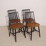 Serie de 4 chaises vintage scandinave
