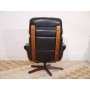 Fauteuil vintage pivotant cuir 1970