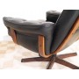 Fauteuil vintage pivotant cuir 1970