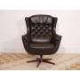 Fauteuil lounge en cuir design danois 1960