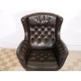 Fauteuil lounge en cuir design danois 1960