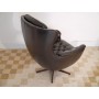 Fauteuil lounge en cuir design danois 1960