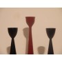 Lot de bougeoirs vintage en bois 1960