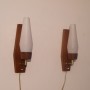 Appliques vintage scandinave teck et opaline