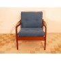 Fauteuil vintage danois bleu 