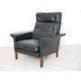 Fauteuil vintage danois 1960 cuir et palissandre