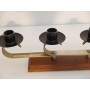 Bougeoir vintage scandinave teck et métal 1960