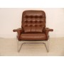 Fauteuil vintage scandinave en cuir "Dux"