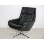 Fauteuil vintage pivotant en cuir design danois 1970