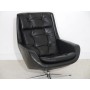 Fauteuil vintage pivotant en cuir design danois 1970