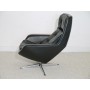 Fauteuil vintage pivotant en cuir design danois 1970