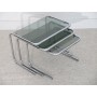 Tables gigognes vintage verre et chrome 1970