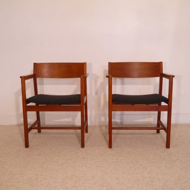 Paire de fauteuils vintage danois dlg Borge Mogensen