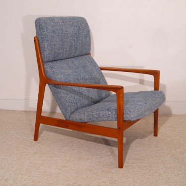 Fauteuil scandinave vintage en teck 1960