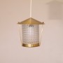 Petite suspension lanterne vintage laiton et verre