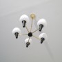 Lustre vintage scandinave laiton et opaline 1960