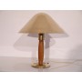 Lampe vintage laiton et bois 1950
