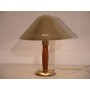 Lampe vintage laiton et bois 1950