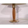 Lampe vintage laiton et bois 1950