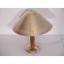 Lampe vintage laiton et bois 1950