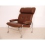 Fauteuil vintage scandinave en cuir dlg Bruno Mathsson