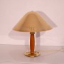 Lampe vintage laiton et bois 1950