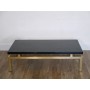 Table basse vintage 1970 laiton et laque