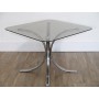 Gueridon, table d'appoint vintage chrome et verre