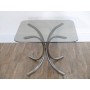 Gueridon, table d'appoint vintage chrome et verre
