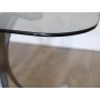 Gueridon, table d'appoint vintage chrome et verre