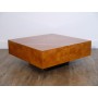 Table basse en loupe d'orme 1970