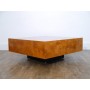 Table basse en loupe d'orme 1970