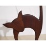 Statuette vintage de chat en teck 